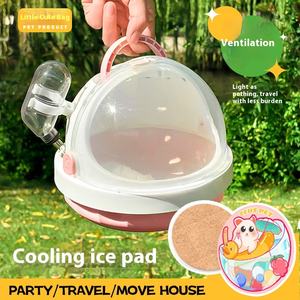 Petit transporteur pour animaux de compagnie avec mangeoire à eau Hamster <span class=keywords><strong>Cage</strong></span> de voyage pour cochon d'inde hérisson sac pour animaux de compagnie furet accessoires étui de voyage Portable - Product Image 1