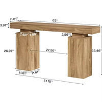 Bureau d'accueil informatique en bois massif d'orme recyclé Woodyoulike avec pieds cintrés, bureau de travail personnalisé pour bureau à domicile