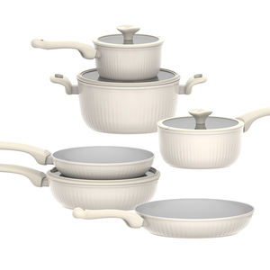 Juego De Utensilios De Cocina Forjados De Aluminio De Grano Vertical Juego De <span class=keywords><strong>Sarten</strong></span> Ollas Y Sartenes Conjunto Fondo Antiadherente Para Cocina De Inducción - Product Image 1