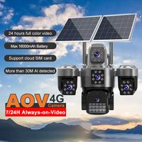 Caméra CCTV extérieure solaire 4G SIM PIX-LINK nouvelle génération 8MP 4 objectifs PTZ avec vision nocturne à 4 points de vue, audio bidirectionnel, batterie solaire AOV