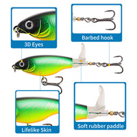 Luya Mini bruit tracteur 9.2Cm6G basse appât Surface Laser réfléchissant pour saumon poisson-chat marlin brochet pêche pour la pêche sur glace
