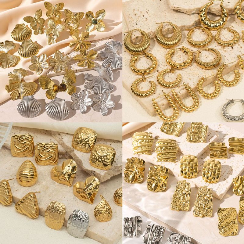 High End Luxury Steel Stud Earrings
