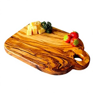 Juego de tablas de cortar de madera rectangulares con asa y lazo para colgar, tablas de servir para cocina - Product Image 1