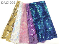 Tissu nigérian George pour mariage, broderie de perles et de sequins, dentelle élastique en polyester pour robes africaines
