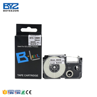 Pita Label Kompatibel Boyeezon Harga Terjangkau BYZ-18WE Hitam di Putih 18mm Pita Printer C Asio Ez Label Printer Label Printer