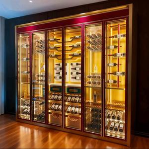 Casier à <span class=keywords><strong>vin</strong></span> en acier inoxydable personnalisé cave à cigares cave de luxe en verre en métal avec une température constante d'humidité pour le stockage du <span class=keywords><strong>vin</strong></span> rouge - Product Image 2