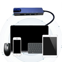 SUIBO Hub USB 3.0 Tipo-C 5 en 1 de Alta Velocidad 5Gbps / Carcasa para Disco Duro LAN, Estación de Acoplamiento de Aleación de Aluminio para Oficina