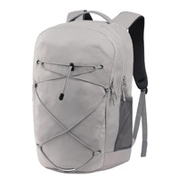 Sac à dos décontracté de sport, de voyage et de randonnée, personnalisé avec logo, en polyester imperméable, avec fermeture éclair en résine et maille, antivol et détachable