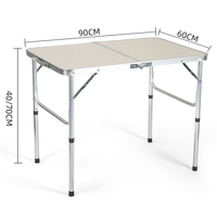 Table pliante portable en aluminium et MDF léger de haute qualité hauteur ajustée mobilier de camping et de pique-nique en plein air
