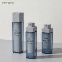 Bouteille sous vide en plastique PP personnalisée avec logo, 15 ml/30 ml/50 ml, double paroi, forme carrée, pompe à visser, flacon sans air pour sérum et soins de la peau