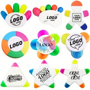 Juego de Marcadores Fluorescentes con Diseño de Flores, 5 Colores, Personalizables para Regalos de Oficina y Publicitarios - Product Image 1