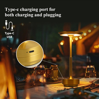 Lampe de table LED rechargeable en alliage d'aluminium de qualité supérieure, design soucoupe volante, avec interrupteur tactile, pour chambre, bar et extérieur