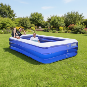 <span class=keywords><strong>Piscina</strong></span> Gonfiabile Trasparente in PVC Blu e Bianco a Tre Livelli, Resistente e di Alta Qualità, per Bambini e Adulti - Vendita all'Ingrosso dalla Fabbrica - Product Image 2
