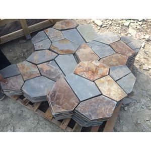 Piastrelle in Ardesia Naturale per Esterni, Lastre di <span class=keywords><strong>Pietra</strong></span> Irregolare, Piastrelle in <span class=keywords><strong>Pietra</strong></span> Naturale per Pavimentazione Esterna - Product Image 1