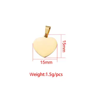 Factory Customization Personalized Mirror Polished Stainless Steel Hollow Pet Blank Label Heart Pendant Jewelry Wholesale