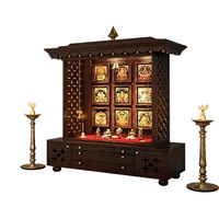 Mandir de prière moderne en teck massif pour la maison, style élégant du sud de l'Inde, mandir en bois fait main, sanctuaire de prière en teck, Irlande
