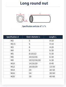 Entretoise filetée femelle M4M5M6 en acier inoxydable, type écrou de fixation, longue, finition brute, norme DIN, pour l'industrie lourde - Product Image 2