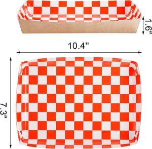Plateau en papier recyclable pour chiens chauds, impression de Logo personnalisé, biodégradable, jetable, Kraft, pour la nourriture - Product Image 3