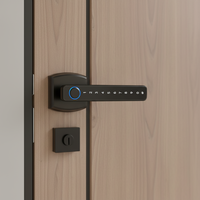 Serrure de porte intelligente TTlock Tuya en alliage d'aluminium pour porte en bois avec empreinte digitale, cylindre à levier C et stockage cloud