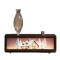 Diffuseur d'arômes de cheminée à neige artificielle pour cadeau de Noël, nébuliseur d'huiles essentielles sans eau, diffuseur d'huiles essentielles portable en bois