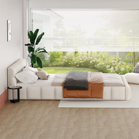 Nouveau design, lit nuage moderne de luxe, lit européen complet Queen King, blanc tapissé, lit en bois rembourré, meubles de chambre à coucher de style doux