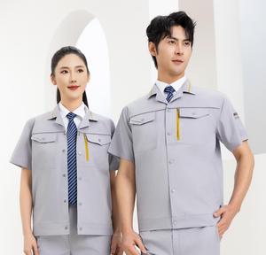 TN6263 Custom Logo Short <strong>Sleeve</strong> Workwear Set Men Industrial Work Uniform Heavy Duty Work Clothes for Auto Repair Mechanic - Product Image 4