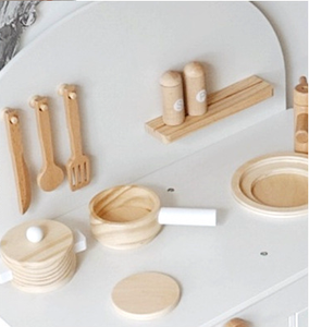 Jouets de cuisine en bois de Style nordique, caisse de cuisine Portable, fait à la main, beau décor, pour enfants, ensemble autres meubles - Product Image 5