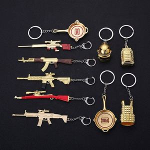 Porte-clés Mode 2021 Eat Chicken Battlegrounds, avec accessoires Sac à dos, Poêle à frire, Casque, 98k, Bijoux pour Femme et Homme, Vente en gros - Product Image 4