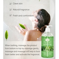 Gel douche biologique à base d'arbre à thé, étiquette privée, naturel, lavage du corps, gommage, éclaircissement, blanchiment, offre spéciale,