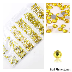 Diamantes de imitación de resina <span class=keywords><strong>AB</strong></span> para uñas, piedras de cristal transparentes de tamaño variado, sin pegamento, venta al por mayor - Product Image 6