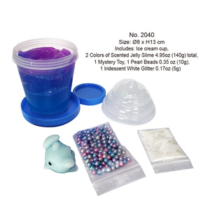 Superbe jouet anti-stress amusant, slime DIY, cadeau pour enfants, kit de slime gelée parfumé aux bleuets en forme de cupcake pour garçons et filles - Product Image 4