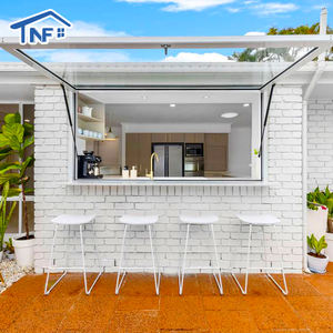 Modern avustralya katlanır dikey Bar restoran itme Flip pencere alüminyum alaşım çerçeve gaz payandası paslanmaz çelik ekran mutfak - Product Image 1