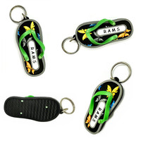 Charmes de chaussures personnalisés Porte-clés en plastique 3D 2D Sandales à sublimation Porte-clés en caoutchouc PVC