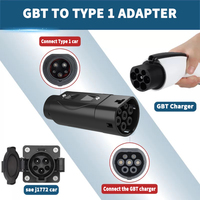 Adaptor Wufen GB/T ke Tipe 1 & Tipe 2 32A 7KW 250V AC Konektor Pengisian Daya untuk Kendaraan Listrik