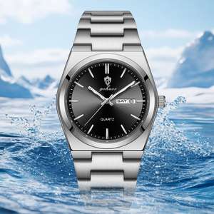 นาฬิกาควอตซ์ผู้ชาย Gohuos 8807 สายสแตนเลส กันน้ำ 30 เมตร หน้าปัด 40 มม. ตัวล็อคแบบผีเสื้อ นาฬิกาธุรกิจสำหรับผู้ชาย - Product Image 4