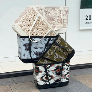 Sac fourre-tout de plage personnalisé en EVA, motif vache des Highlands occidentaux, style caoutchouc, sac à main imperméable grande capacité, vente en gros - Product Image 1