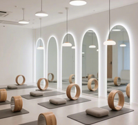 Espejo LED de Pared Moderno, Minimalista, Arqueado, Sin Marco, de Lujo, para Sala de Yoga, Baño y Vestidor