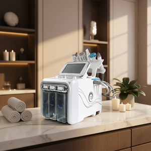 Appareil portable 6-en-1 de rajeunissement cutané par hydrodermabrasion, pistolet pulvérisateur d'oxygène pour le nettoyage du visage, le nettoyage des pores, l'hydratation et le traitement de l'acné - Product Image 1