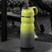 Botella Deportiva de 600 ml, Color Pastel Sólido, Termo Portátil a Prueba de Fugas, Taza Deportiva Minimalista para Hombres y Mujeres, 20 oz