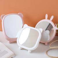 Miroir de maquillage de bureau pliable de dessin animé, miroir de maquillage pour fille, miroir de princesse pour étudiante en dortoir
