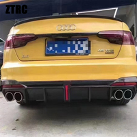 Pour AUDI S4 B9.5 2022-2025 Berline Sport, lèvre arrière et diffuseur de pare-chocs en fibre de carbone, installation facile