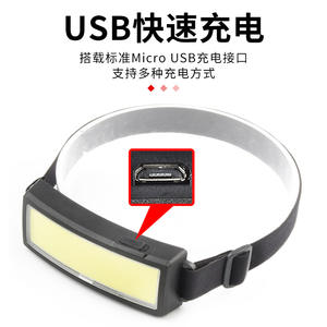 Lampe frontale Tg-Td144 Cob 1200Mh rechargeable, lumière LED blanche chaude pour le camping en plein air, la pêche - Product Image 3