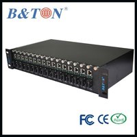 19 ''2U 14 yuva AC110v-220v bağımsız tip medya dönüştürücü rafa monte şase