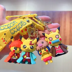 קריקטורה מגניב חמוד לתקוע קוטלת שד בובת מתכת Keychain 3D תליון מפתח טבעת גומי עם רצועת להחיל כדי רכב מפתח תיק סיטונאי