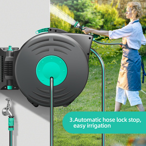 <span class=keywords><strong>Tubo</strong></span> flessibile automatico montato a parete e bobina sistema di <span class=keywords><strong>irrigazione</strong></span> idropulitrice acqua retrattile da giardino - Product Image 5