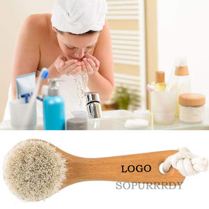 Logo personnalisé Brosse exfoliante <span class=keywords><strong>pour</strong></span> <span class=keywords><strong>le</strong></span> visage prend en charge <span class=keywords><strong>le</strong></span> <span class=keywords><strong>teint</strong></span> éclatant Poils de cheval moyen Brosse nettoyante en bambou Soins du visage et du corps - Product Image 6