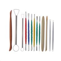 Ensemble de 7 outils de sculpture en argile de bambou, comprenant une lame à tête ronde, un grattoir, un couteau de sculpture pour statues de Bouddha, un outil de poterie et une roulette de finition