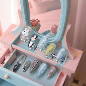 Arte de uñas de Pascua americano europeo, piezas hechas a mano, chicas simples, almendras, conejos, estrellas para aplicación en los dedos, gran oferta, estilo INS - Product Image 4