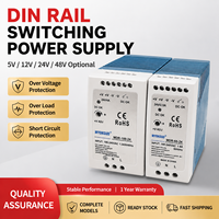 Fuente de Alimentación de Riel DIN de 40W 48V 0.8A, Convertidor de CA 100-240V a CC 48V para Equipos LED Industriales