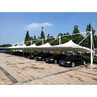 Membrane architecturale de toit d'auvent d'abat-jour de tissu PVDF de traction de conception moderne pour le parking de voiture